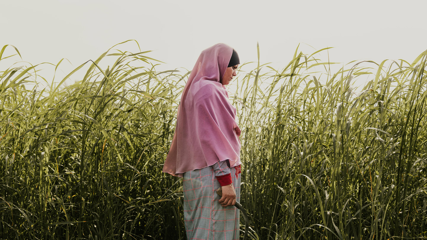 Female farmer standing in a field