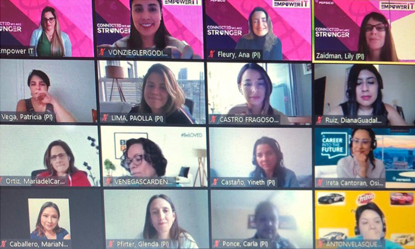 screenshot of virtual workshop for women in tech