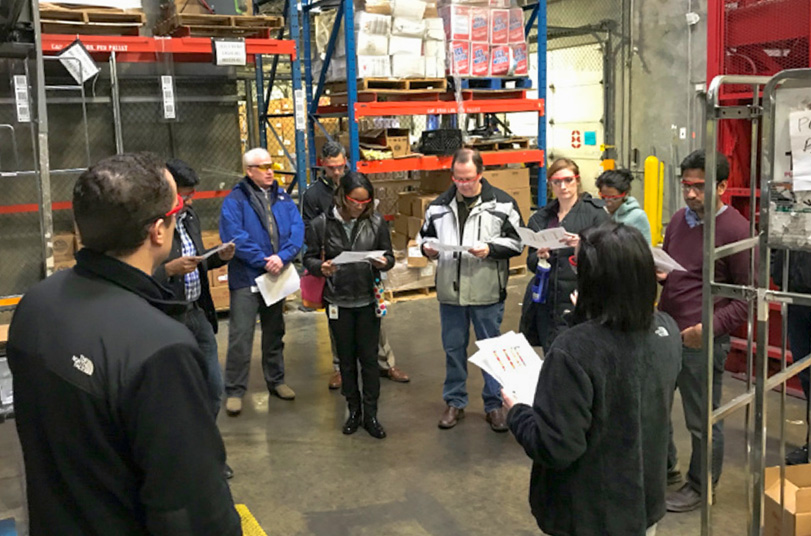 Mayaria and her team during a scrum meeting